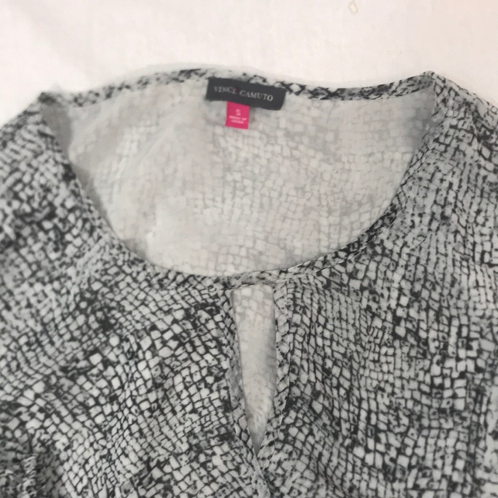 Vince Camuto Reptile Peep Faux Wrap Top - Picture 3 of 4